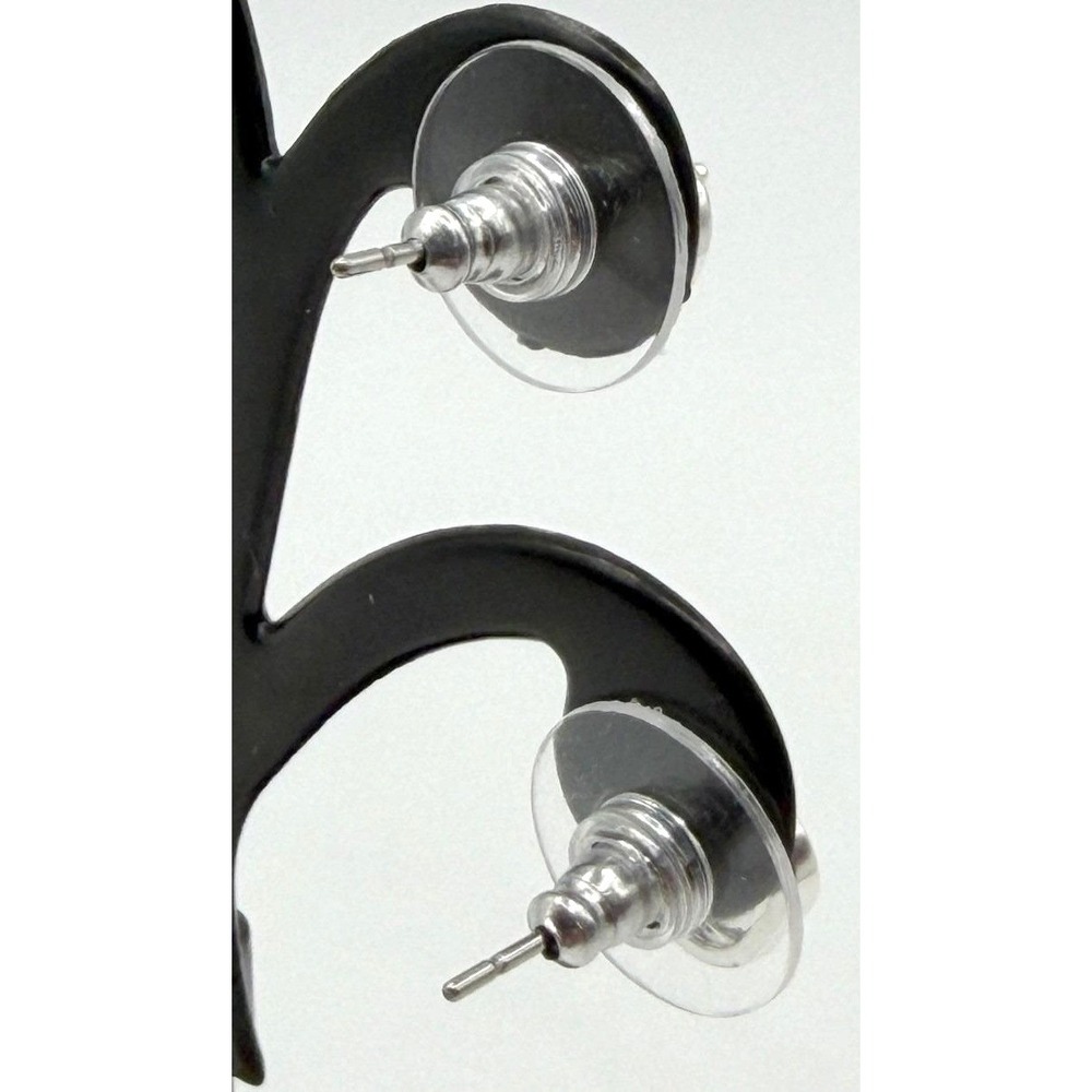 Necklace & Stud Earrings Set New Silver Rhinestone Sparkle Swirl Crystal Pendant - Picture 6 of 6